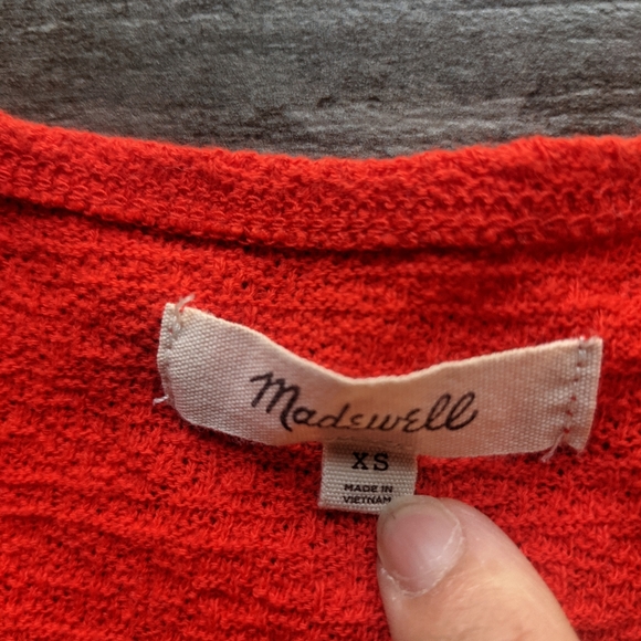 MADEWELL V Neck Surplice Side Front Tie Short Sleeve Top - Picture 6 of 6